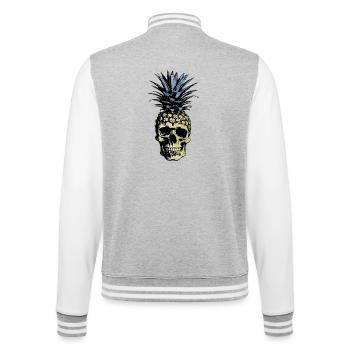 ANANAS SCHÄDEL HELLE HINTERGRÜNDE - College-Sweatjacke - Grau meliert/Weiß - Hinten - Marisol (170cm)