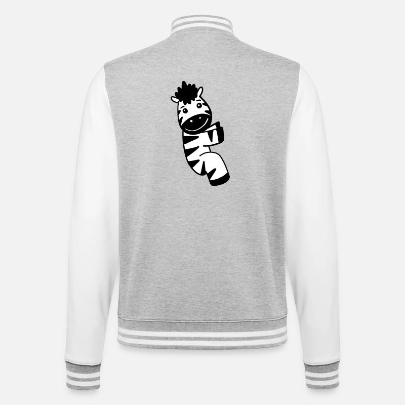 Zebra Animal - College Sweat Jacket - heather grey/white