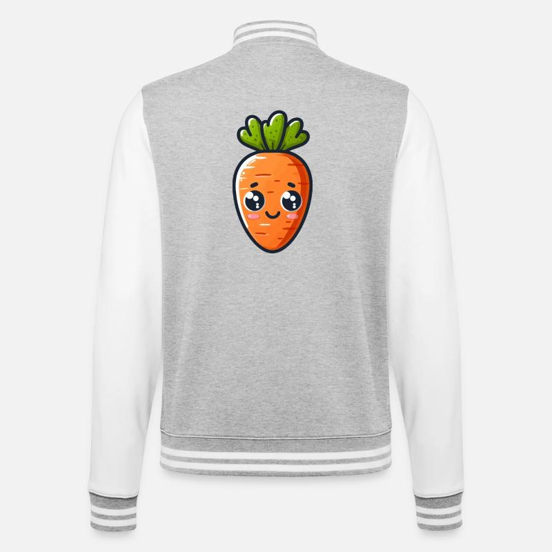 Süße Karotte - College-Sweatjacke - Grau meliert/Weiß