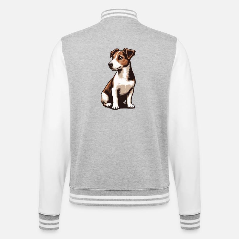 Jack Russell Terrier - College Sweat Jacket - heather grey/white