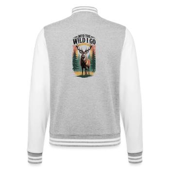 Wandern - Ich gehe in die Wildnis - College-Sweatjacke - Grau meliert/Weiß - Hinten - Marisol (170cm)