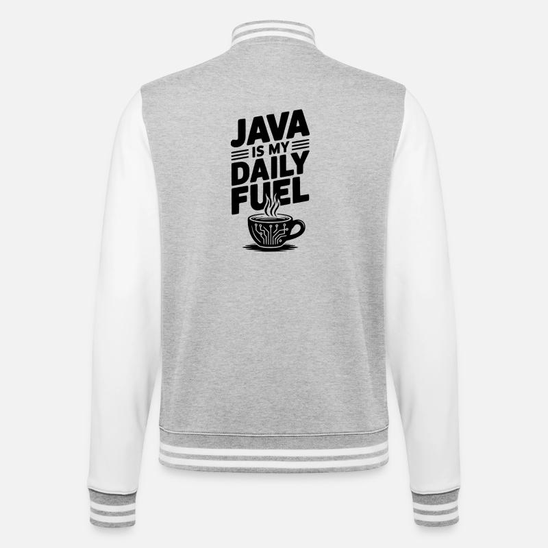 Java est mon carburant quotidien - Veste Teddy - gris chiné / blanc