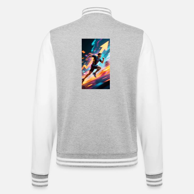 keep moving - College Sweat Jacket - heather grey/white