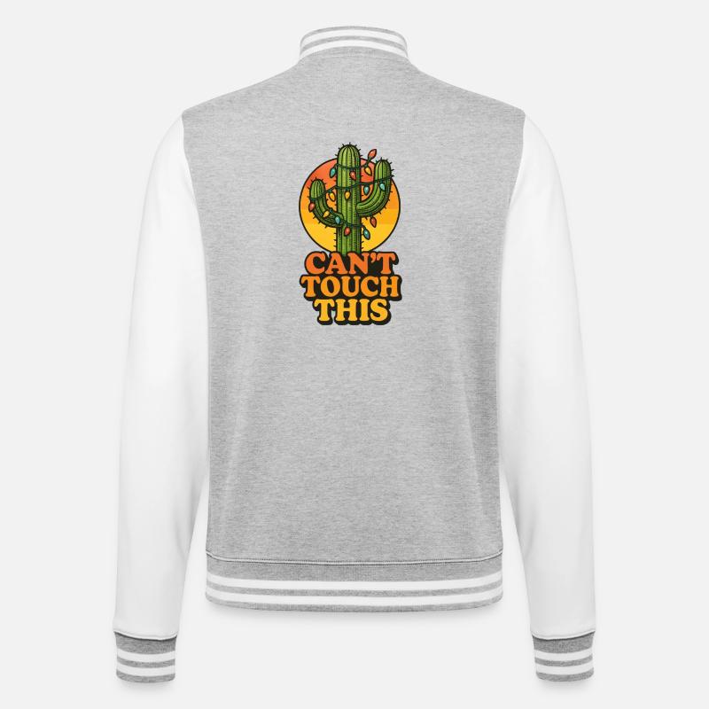 Cactus de Noël - Can’t touch this - Veste Teddy - gris chiné / blanc