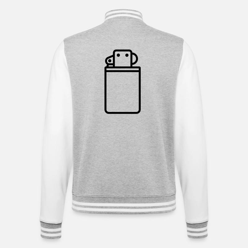 lighter - College Sweat Jacket - heather grey/white