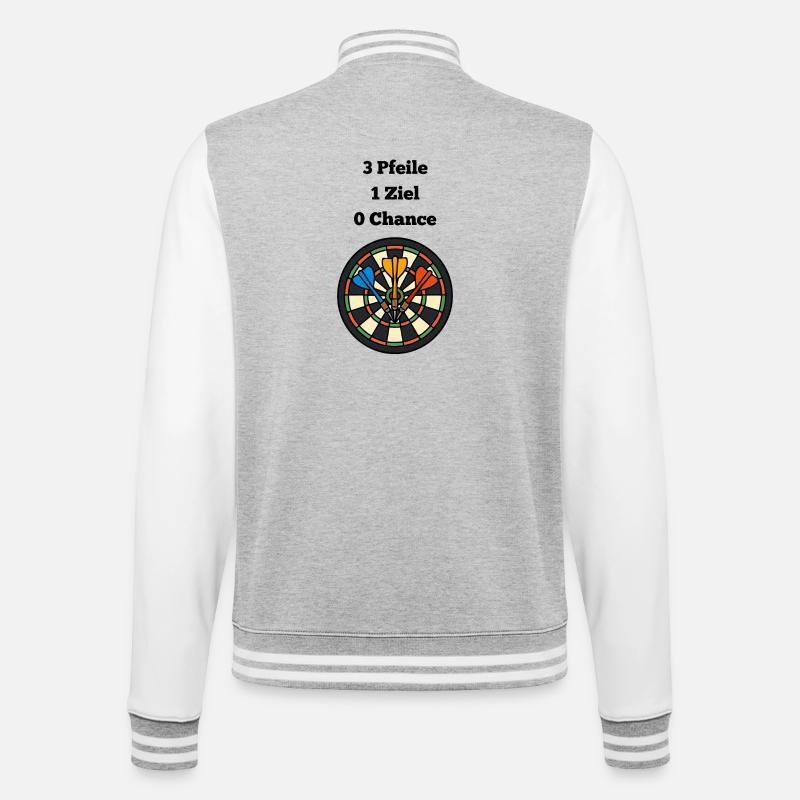 Volltreffer Dartboard Design - College-Sweatjacke - Grau meliert/Weiß