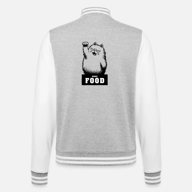 Plus de nourriture - Veste Teddy - gris chiné / blanc