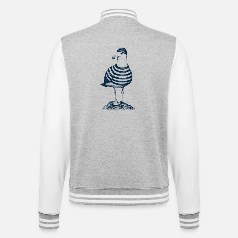 Mouette avec pull - Veste Teddy - gris chiné / blanc