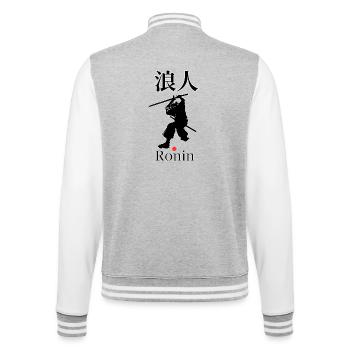Motif Ronin Samouraï - Veste Teddy - gris chiné / blanc - Dos - Marisol (170cm)