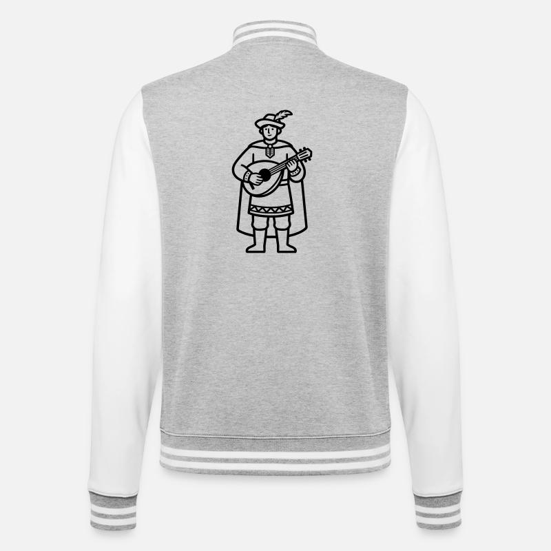 Barde médiéval - Veste Teddy - gris chiné / blanc