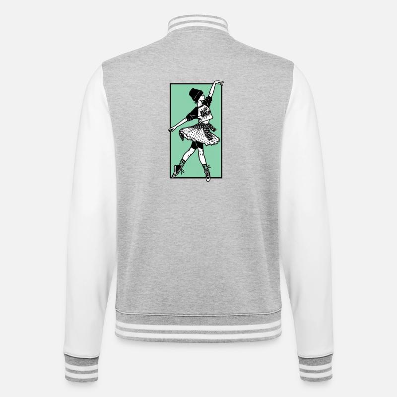Danseuse #2 - Veste Teddy - gris chiné / blanc