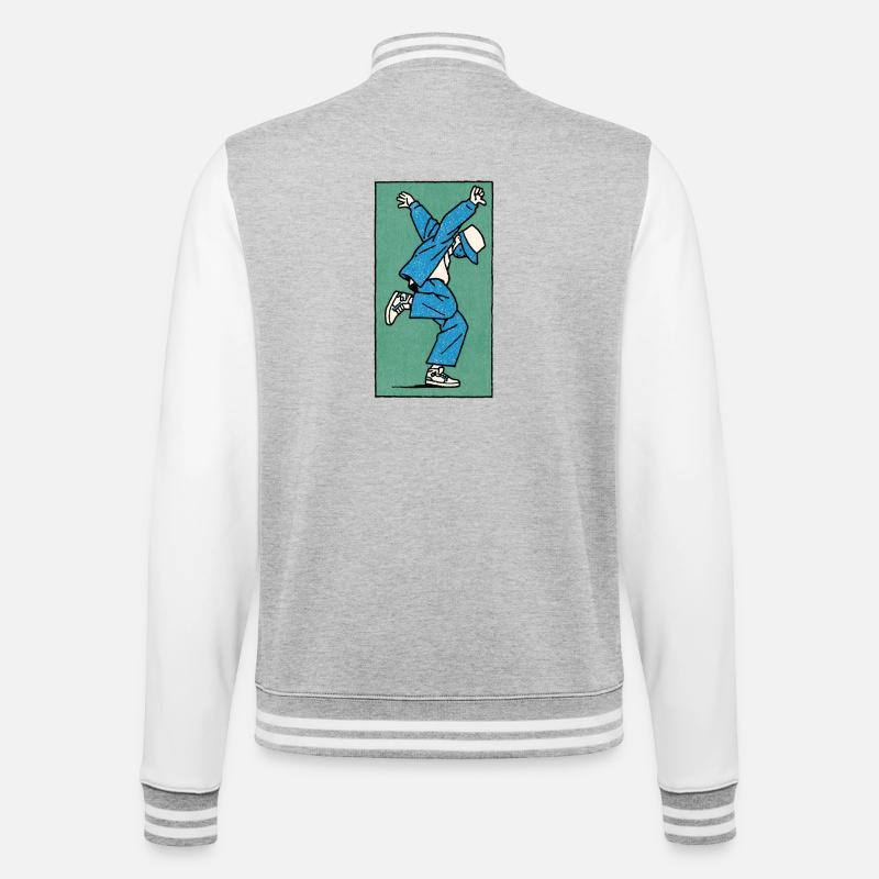 Danseur masculin #5 - Veste Teddy - gris chiné / blanc