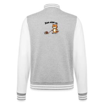 Frustration des chats en tirant des escargots - Veste Teddy - gris chiné / blanc - Dos - Marisol (170cm)