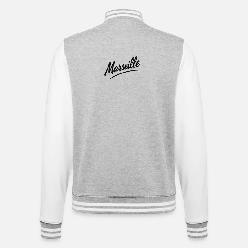 Swing de l’écriture de Marseille - Veste Teddy - gris chiné / blanc