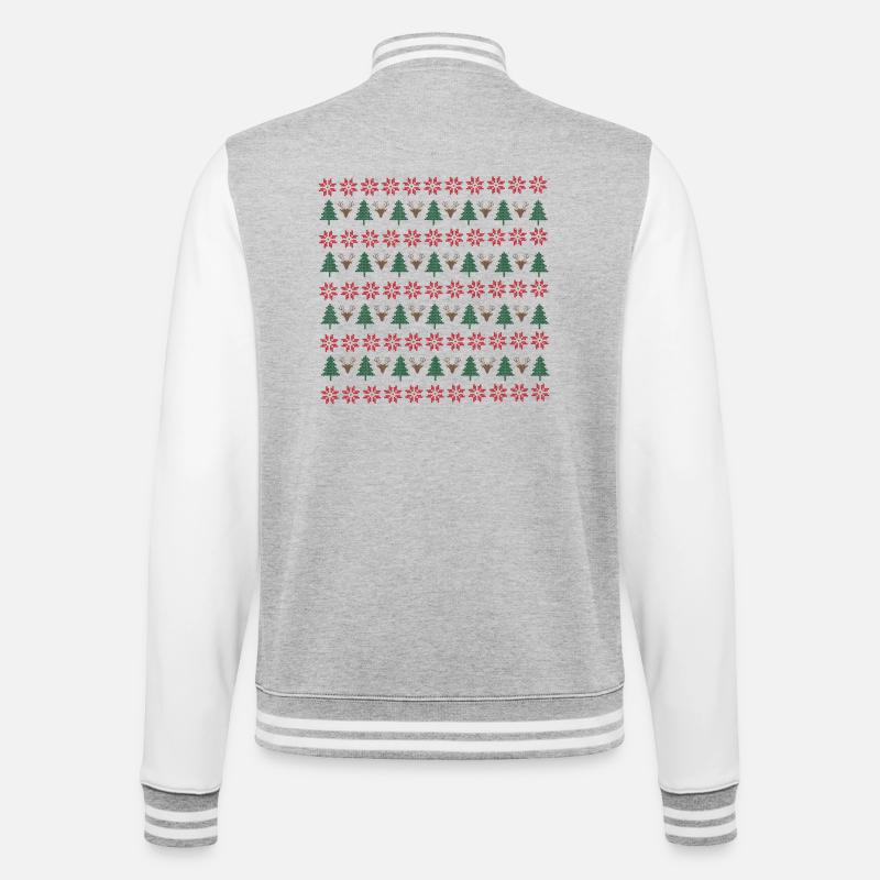 Noël - Veste Teddy - gris chiné / blanc