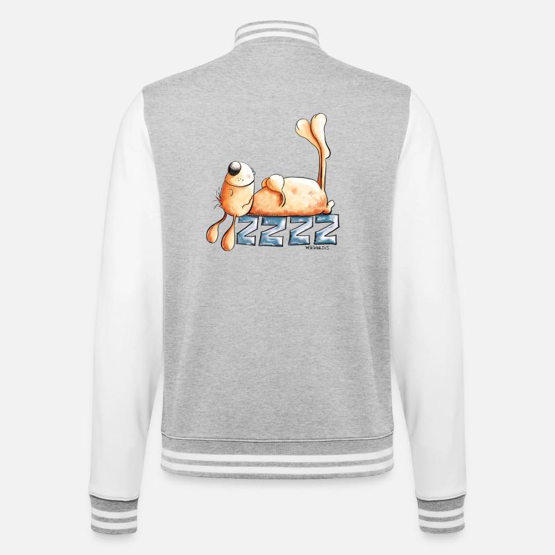 Sleeping Rabbit I Rabbit Rabbit - College Sweat Jacket - heather grey/white