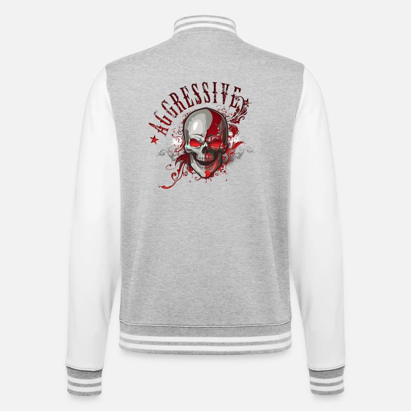 Skull skull - College Sweat Jacket - heather grey/white