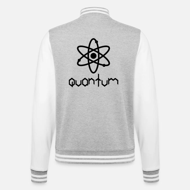 Quantum - College-Sweatjacke - Grau meliert/Weiß