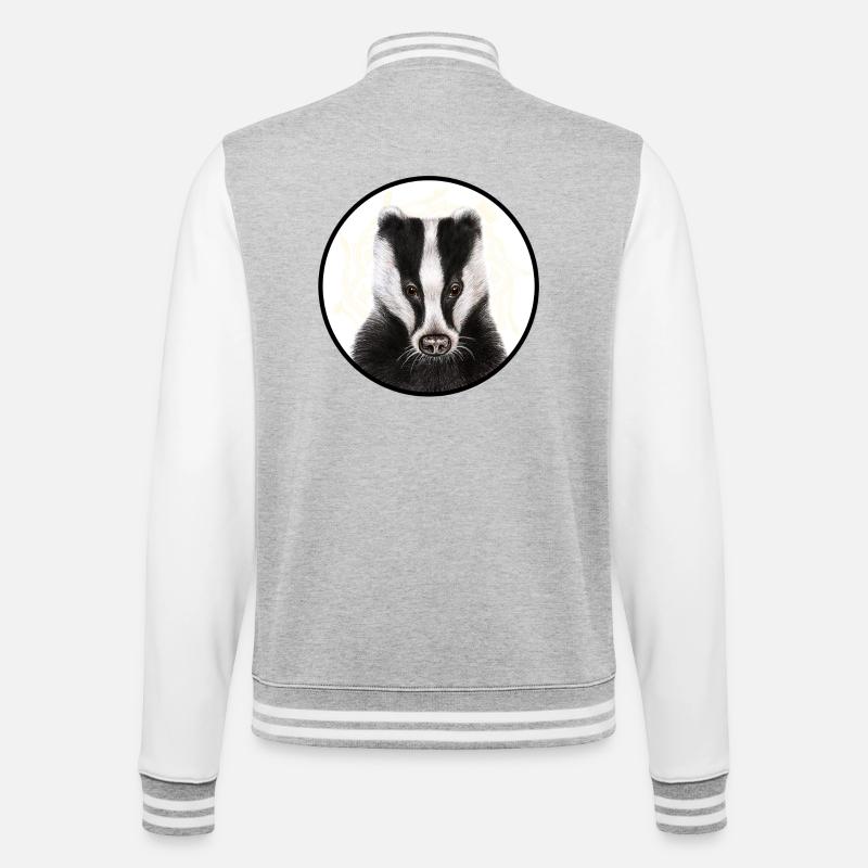 Badger with logo - College Sweat Jacket - heather grey/white