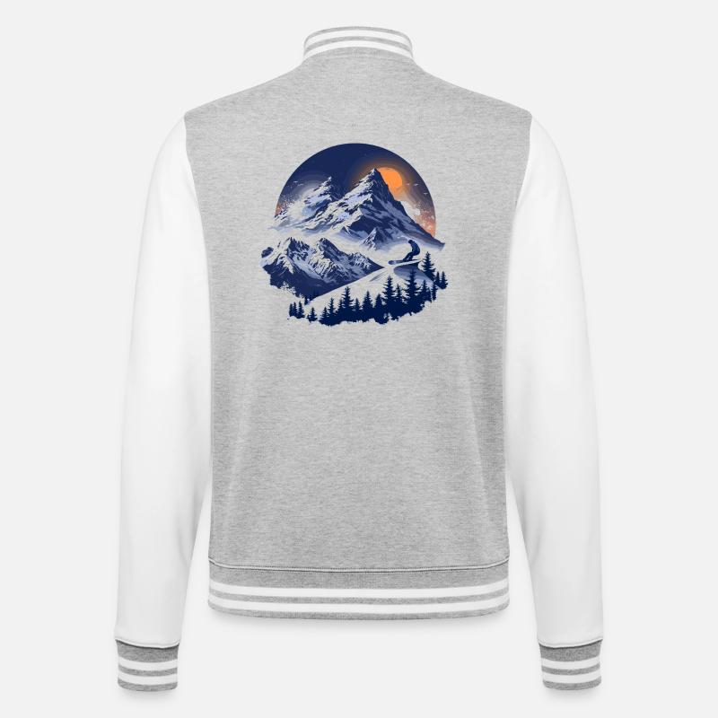 Graphismes de snowboard - Veste Teddy - gris chiné / blanc