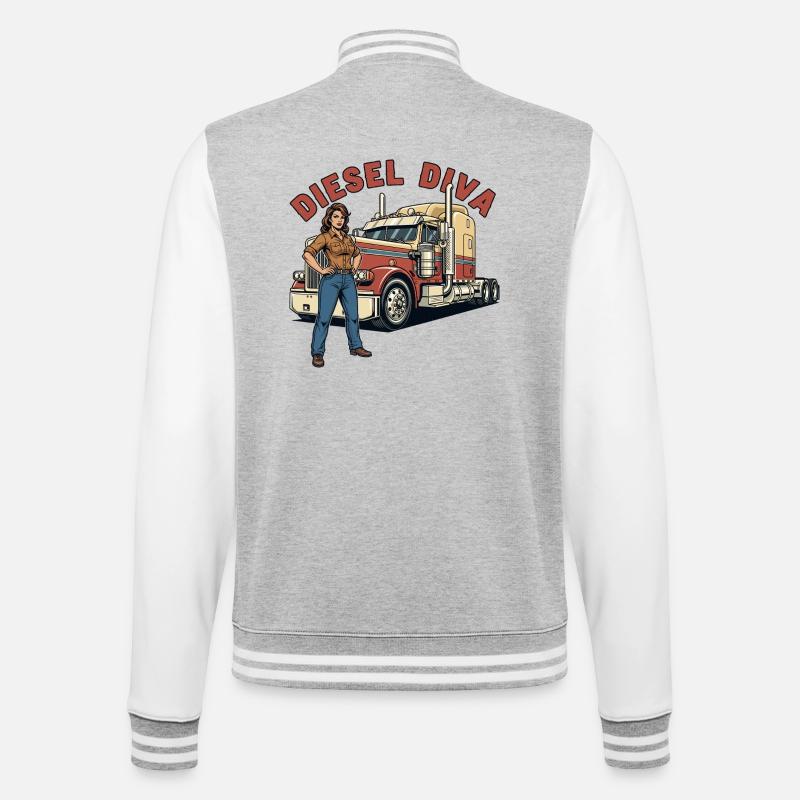 Diesel Diva - College-Sweatjacke - Grau meliert/Weiß
