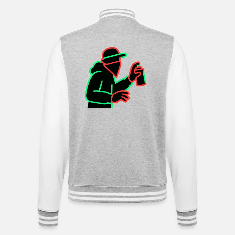 Pulvérisateur de graffitis au néon Silhouette - Veste Teddy - gris chiné / blanc