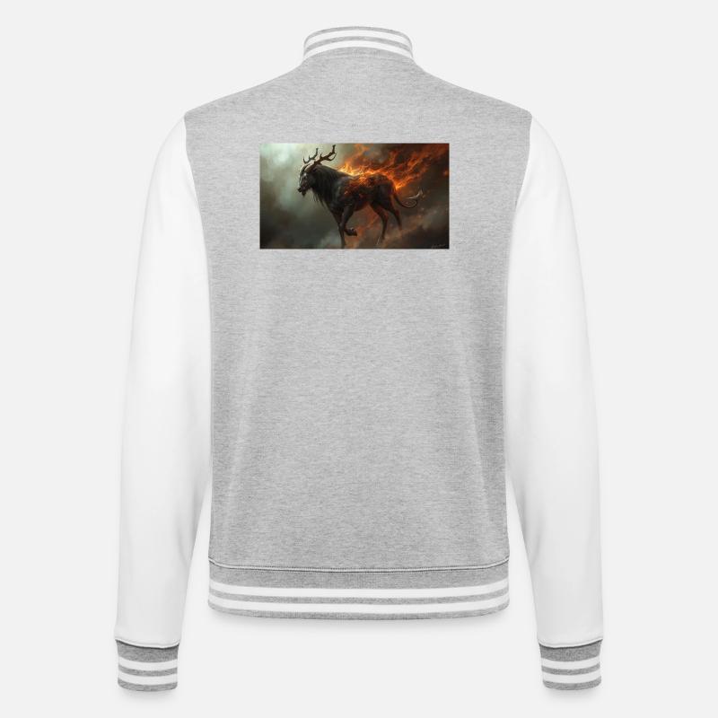 Cerberotaurus - College-Sweatjacke - Grau meliert/Weiß
