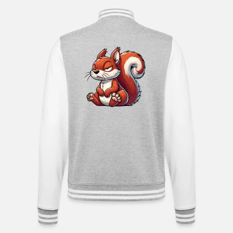 Eichhörnchen Eichhorn Eichhörnchenliebhaber Nager - College-Sweatjacke - Grau meliert/Weiß