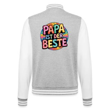 DAD IS THE BEST - College Sweat Jacket - heather grey/white - Back - Marisol (170cm)