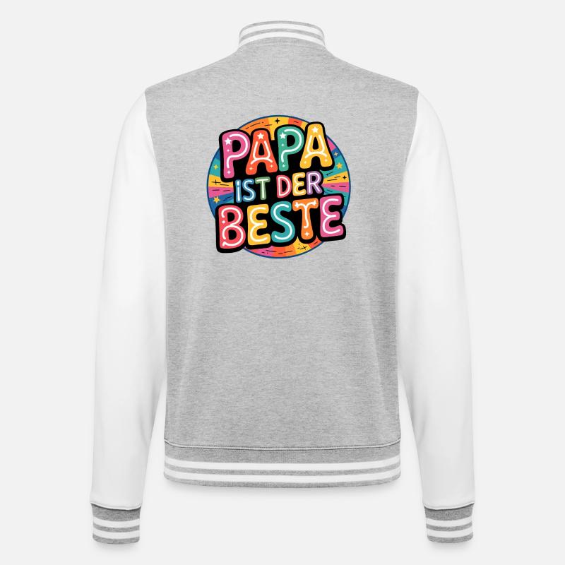 PAPA EST LE MEILLEUR - Veste Teddy - gris chiné / blanc