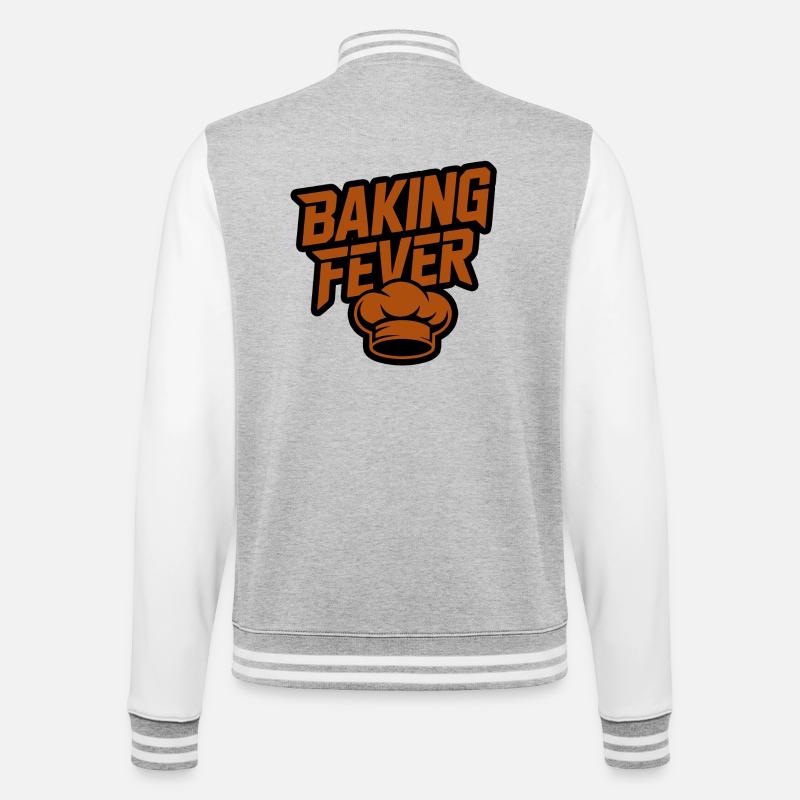 Backfieber Chefmotiv - College-Sweatjacke - Grau meliert/Weiß