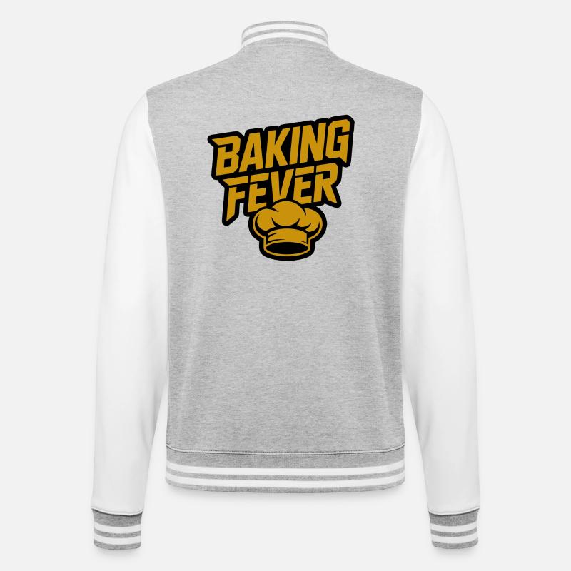 Baking Fever: Chef Hat Graphic - College-Sweatjacke - Grau meliert/Weiß