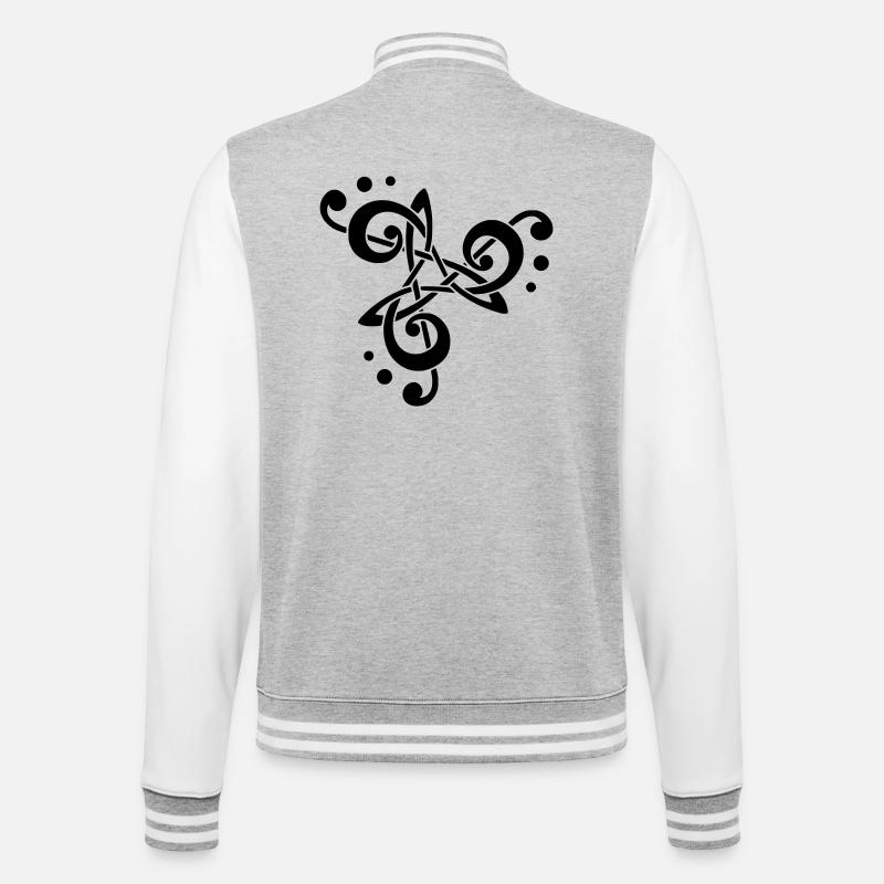 Musikalische Note in Triskelion - College-Sweatjacke - Grau meliert/Weiß