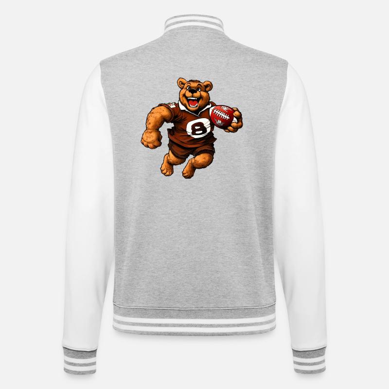 Bears Rugby - College Sweat Jacket - heather grey/white