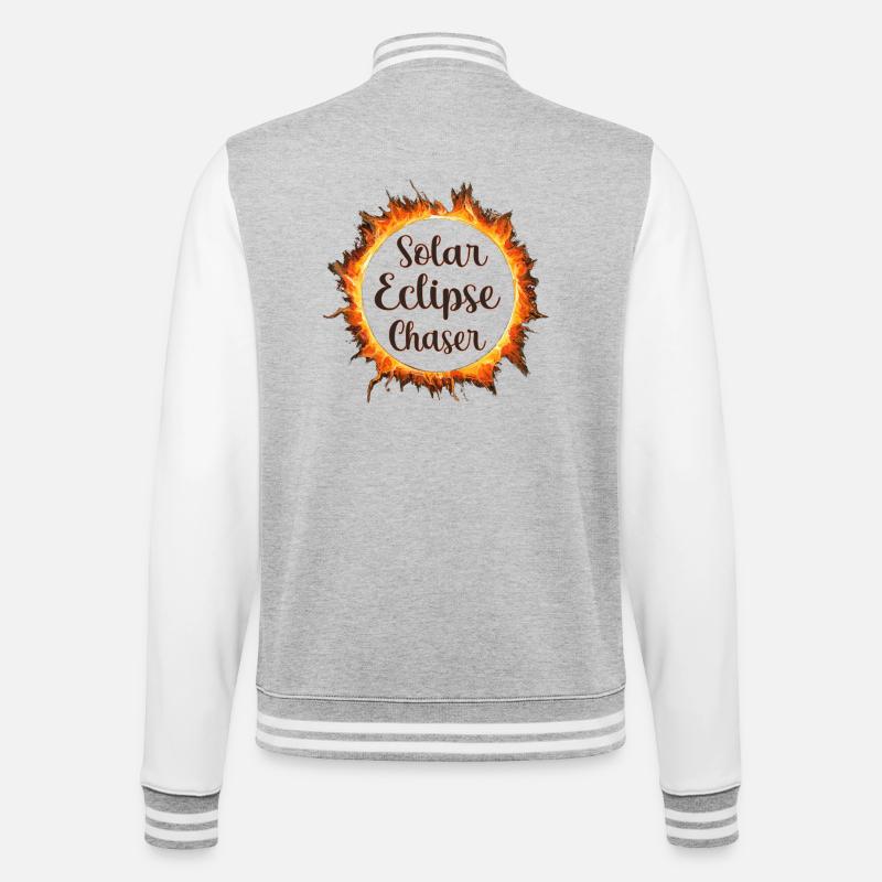 Solar eclipse chaser - College-Sweatjacke - Grau meliert/Weiß