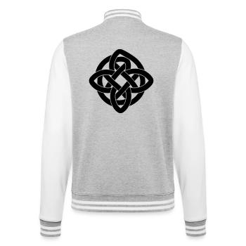 T-shirt Symbole Celtique - Celtic Knot Infinity - Veste Teddy - gris chiné / blanc - Dos - Marisol (170cm)