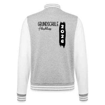 Grundschule Abschluss 2026 - College-Sweatjacke - Grau meliert/Weiß - Hinten - Marisol (170cm)