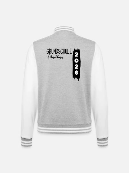 Grundschule Abschluss 2026 - College-Sweatjacke - Grau meliert/Weiß