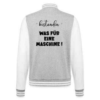 Abschluss Bestanden - Maschine - College-Sweatjacke - Grau meliert/Weiß - Hinten - Marisol (170cm)