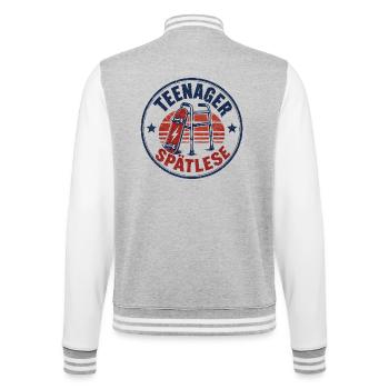 Teenager Spätlese Skatebadge - College-Sweatjacke - Grau meliert/Weiß - Hinten - Marisol (170cm)