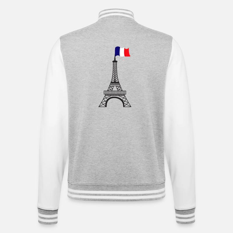 Eiffel Tower - College Sweat Jacket - heather grey/white