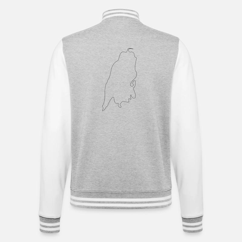 Lefkada - College-Sweatjacke - Grau meliert/Weiß