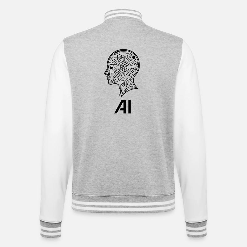 intelligence artificielle - Veste Teddy - gris chiné / blanc