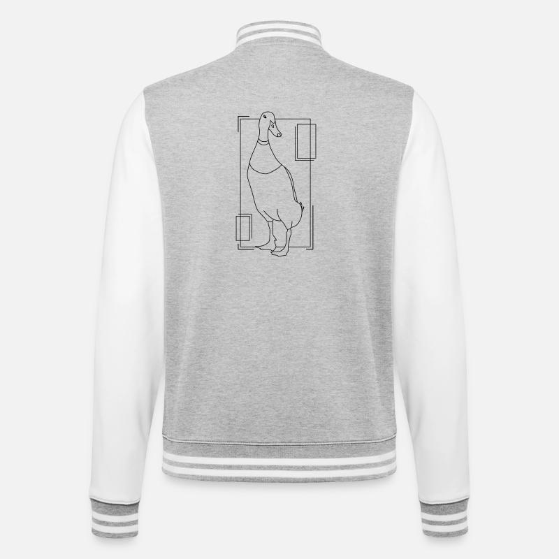 Canard coureur dans un design géométrique - Veste Teddy - gris chiné / blanc