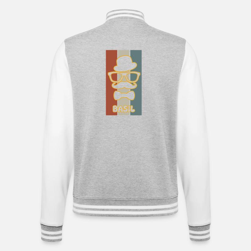 Basil - College Sweat Jacket - heather grey/white