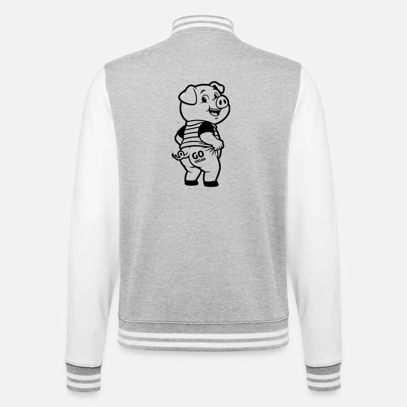 Deviens vegan - Veste Teddy - gris chiné / blanc