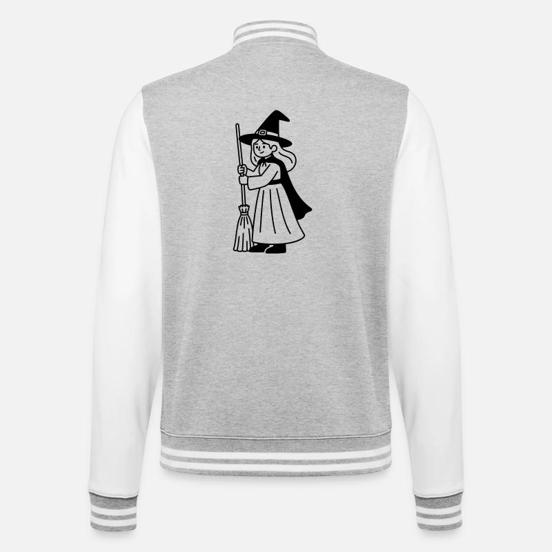 witch - College Sweat Jacket - heather grey/white