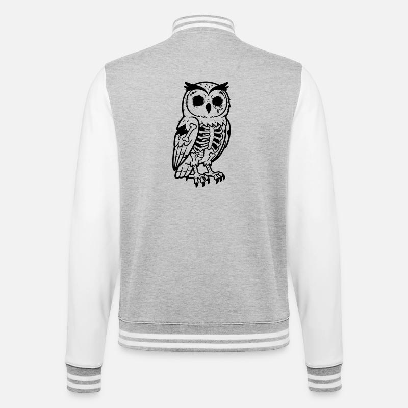 Chouette Zombie - Veste Teddy - gris chiné / blanc