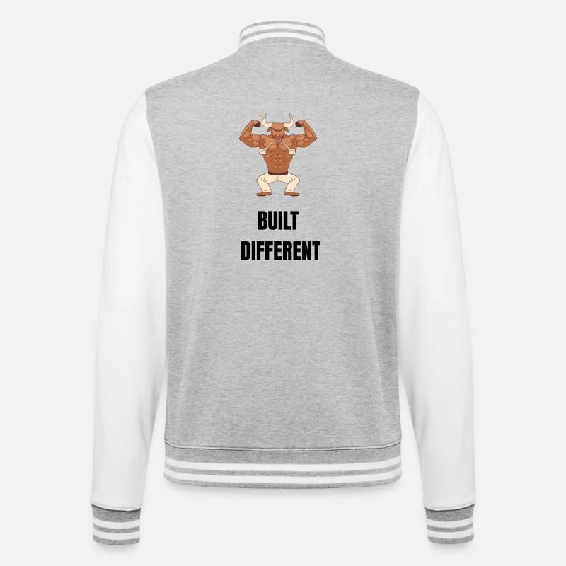Built different - College Sweat Jacket - heather grey/white