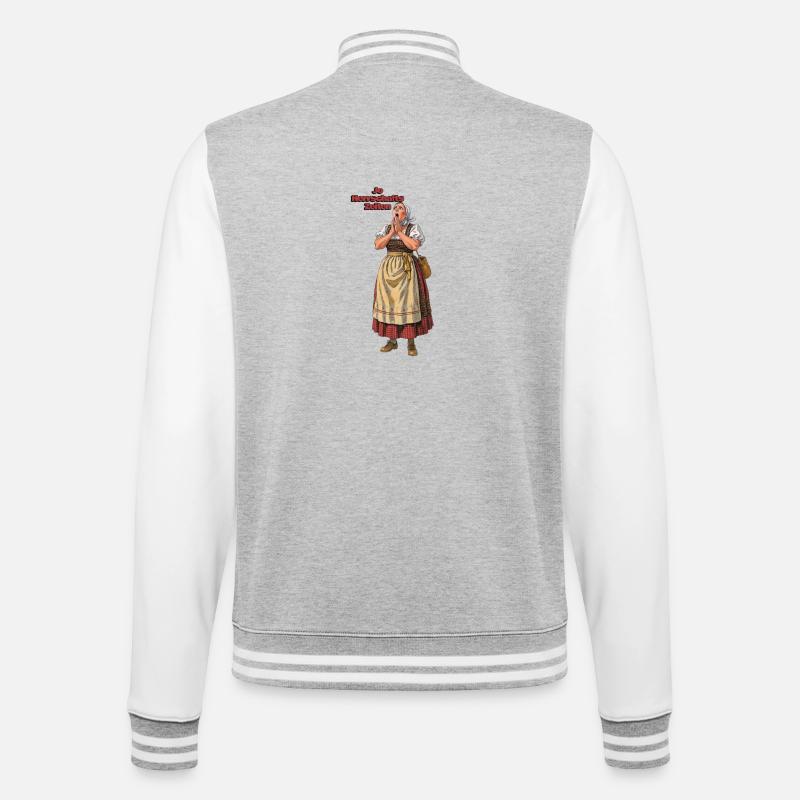 Dirndl Retro Jo Herrschaftszeiten - College-Sweatjacke - Grau meliert/Weiß
